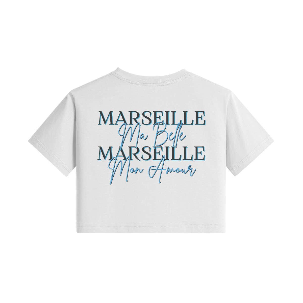 CROP TOP FEMME MARSEILLE MA BELLE MARSEILLE MON AMOUR BLANC