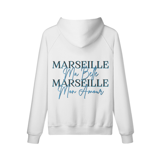 HOODIES HOMME MARSEILLE MA BELLE MARSEILLE MON AMOUR BLANC