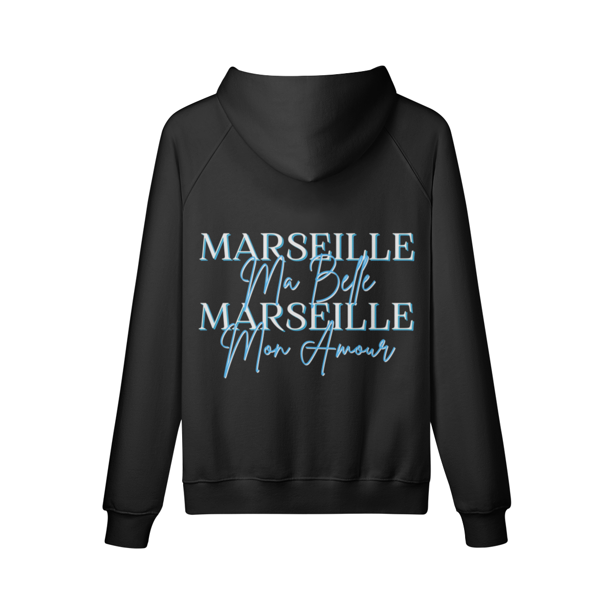 HOODIES HOMME MARSEILLE MA BELLE MARSEILLE MON AMOUR NOIR